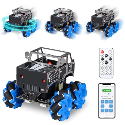 PEMENOL DIY Robot Car Soldering Kit, 4WD RC Drift Car Project Kit with Mecanum Wheels, Remote Control, STEM Electronics Learning Kit with Color Manual for Teens, Adults & DIY Enthusiasts