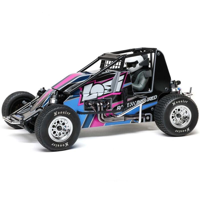Helidirect Losi 22S Sprint 1/10 Scale 2WD RTR Dirt Oval RC Sprint Car, Brushed Spektrum Radio System - Blue - color: Blue