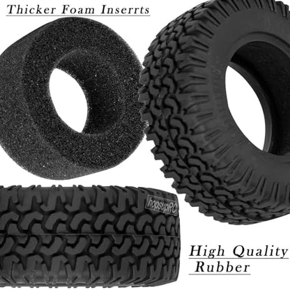 1.55 RC Tires for 1/10 D90 TF2 Tamiya CC01 CC02 LC70 LC80 RC Crawler Car.Aluminium RC Truck Tires Highway Tires 1.55" RC Wheels and Tires 1.55 Beadlock Wheel Rim RC Tires,Black - color: Black/4pcs