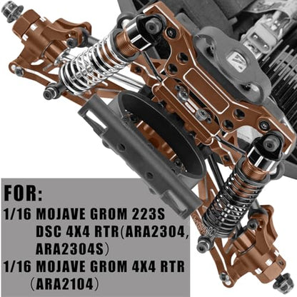 RC Upgrades Parts for 1/16 Mojave Grom 223S DSC 4X4 RTR,1/16 Mojave Grom 4X4 RTR,Front Steering Block Knuckles&Rear Hubs&C-Hubs Caster Blocks Hops Up,Replace ARA330841,Bronze - color: Bronze(upgrades Part)