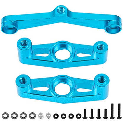 Aluminum Alloy Steering Assembly w/Bearings Compatible with Tamiya TT02 1/10 RC On Road Touring Car Upgrade Parts
