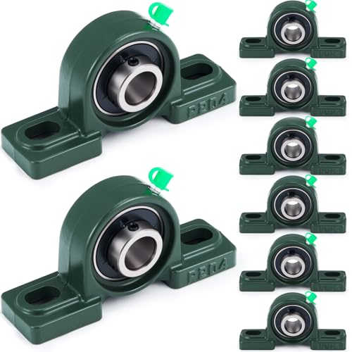Gisafai 8 Pcs UCP204-12 Pillow Block Bearing with 3/4" Bore Flange Mounted Pillow Block Ball Bearing Self Alignment Cast Iron Housing Steel Unit for Industry, Green - style: UCP204-12