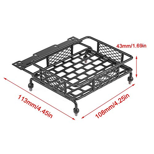 RC Roof Rack, Durable Steel Luggage Tray for 1/10 Scale Model Vehicle Accessory, Off-Road Adventure and Crawling Enthusiasts