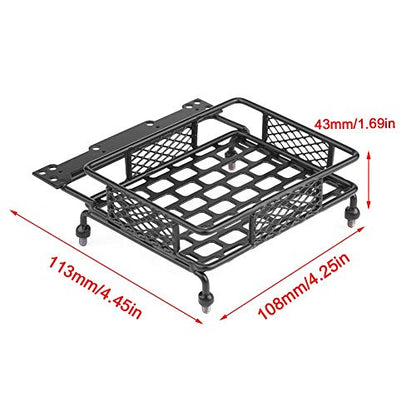 RC Roof Rack, Durable Steel Luggage Tray for 1/10 Scale Model Vehicle Accessory, Off-Road Adventure and Crawling Enthusiasts