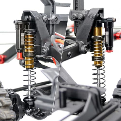 RC Shock Absorbers (4-Pack) - 110mm Aluminum Oil Dampers with Piggyback Reservoirs & Adjustable Damping for 1/10 SCX10 II III D90 Upgrade(4PCS Black) - color: 4pcs Black