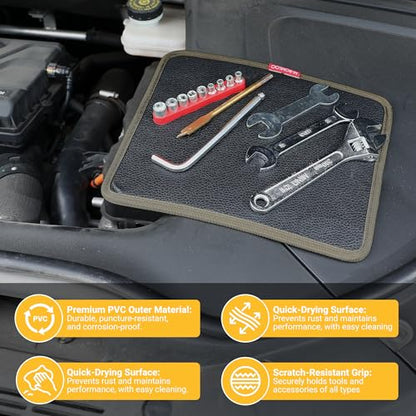 Magnetic Tool Mat for Mechanics, Flexible Screw Holder (Medium) | Flexible Magnetic Tool Tray for Holding Screws, Nuts And Wrenches, Non-Slip Magnetic Tool Pad for Garage, Auto Repair and DIY - size: 1PC: M