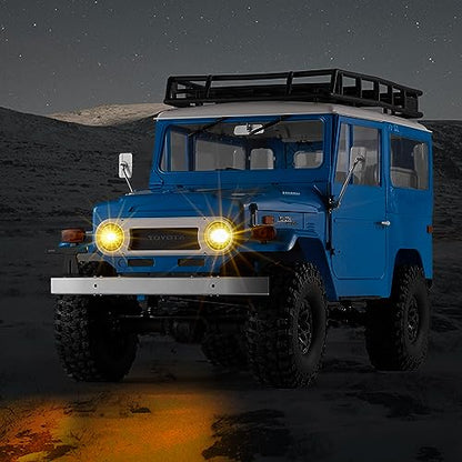BEEZRC FMS 1/10 RC Crawler FJ40 Toyota Licensed RS 4WD 2.4G Model Rc Car Hobby 4x4 RC Rock Crawler Offroad RC Truck Remote Control Car with Transmitter for Adults (Blue) FMS11035RSBU - color: Blue