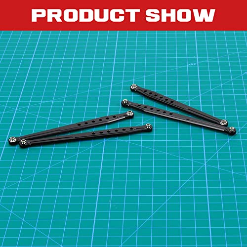 RCAWD Lower Suspension Links Set 4pcs for RedCat 1/10 Everest Gen7 Pro/Sport RC Crawler Links Rod Aluminum Linkage Rod Arm Set Upgrade Part Black - color: Black