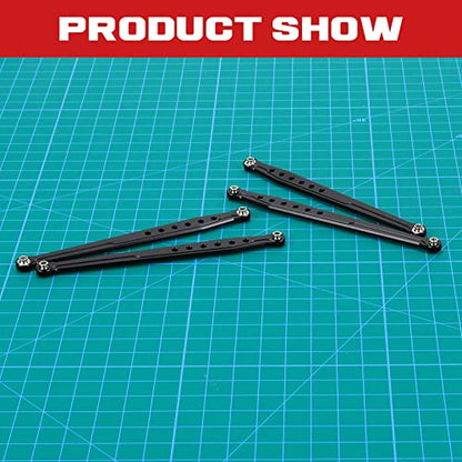 RCAWD Lower Suspension Links Set 4pcs for RedCat 1/10 Everest Gen7 Pro/Sport RC Crawler Links Rod Aluminum Linkage Rod Arm Set Upgrade Part Black - color: Black