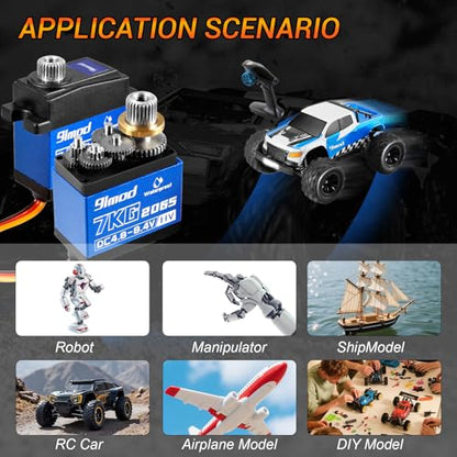 7KG Servo 2065 Micro Servo with Mount and Servo Horn Trx4m Steering Servo Waterproof High Torque Servo for TRX4M 1/18 RC Crawler Upgrade Parts