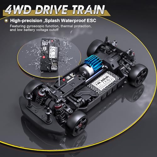 HAIBOXING 2196 1/18 Scale RC Cars Drift RC Car 28 KM/H High Speed with Gyro | 2.4 Ghz Electric Vehicle RTR 4X4 Remote Control Cars, Drifting Race Toys for Adults Boys Girls Kids, Gifts with Two Batteries - color: 2196 Black