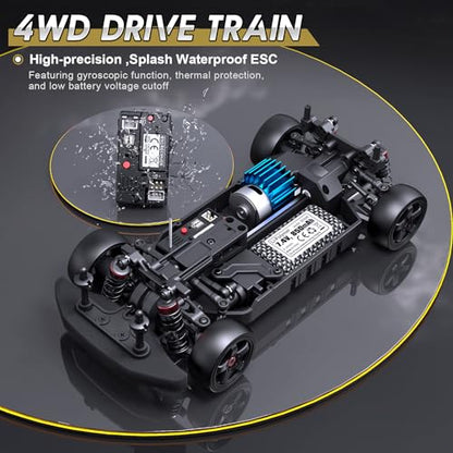 HAIBOXING 2196 1/18 Scale RC Cars Drift RC Car 28 KM/H High Speed with Gyro | 2.4 Ghz Electric Vehicle RTR 4X4 Remote Control Cars, Drifting Race Toys for Adults Boys Girls Kids, Gifts with Two Batteries - color: 2196 Black
