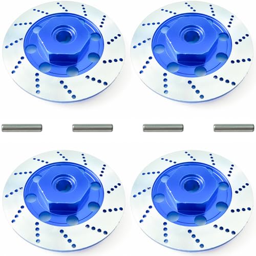 Brake Discs with 12mm Hex Hub for Tamiya Sakura D4 1/10 Scale RC Cars - Aluminum Alloy Upgrade Kit for Drift, On-Road RC Car - CNC Machined Performance Part with Anodized Finish Dark Blue - color: Dark Blue