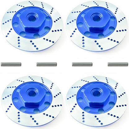 Brake Discs with 12mm Hex Hub for Tamiya Sakura D4 1/10 Scale RC Cars - Aluminum Alloy Upgrade Kit for Drift, On-Road RC Car - CNC Machined Performance Part with Anodized Finish Dark Blue - color: Dark Blue