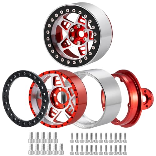 Aluminum 2.2" Beadlock Wheels Hubs 35mm for Axial SCX10,SCX10-II,SCX10-III,TRX4,Wraith,Gen8 1/10 RC Crawler Truck Car 4PCS