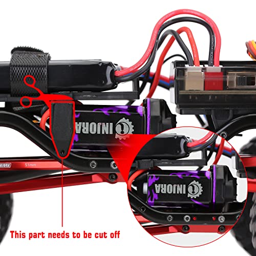 INJORA 050 Pro 50T High Torque Brushed Motor with Mount for SCX24 - size: Motor without Heat Sink