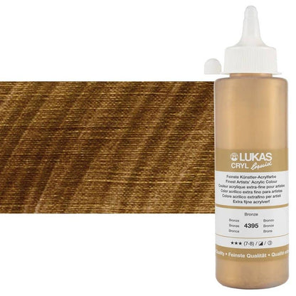 Lukas Cryl Liquid Soft Body Acrylic Paints for Painting - Professional Low Viscosity - 250 ml Bottle Bronze - color: Bronze