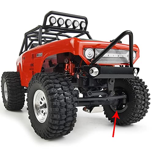 Que-T RC Brass Diff Cover with Front Steering Knuckle,7mm Wheel Hex Hub Extension, Boulder Bars Rails, Wheel Weights Hex Adapter for 1/24 Axial Scx24 Deadbolt C10 Car
