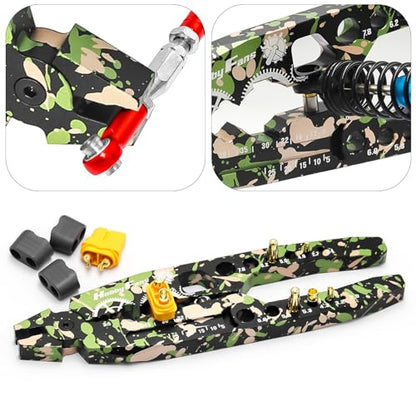 Metal Shock Absorber Pliers Rod Ball Clamp & Ball Joint Wrench Multi-Function RC Tool Combo Set for 1/8 1/10 Remote Control Car, Camouflage