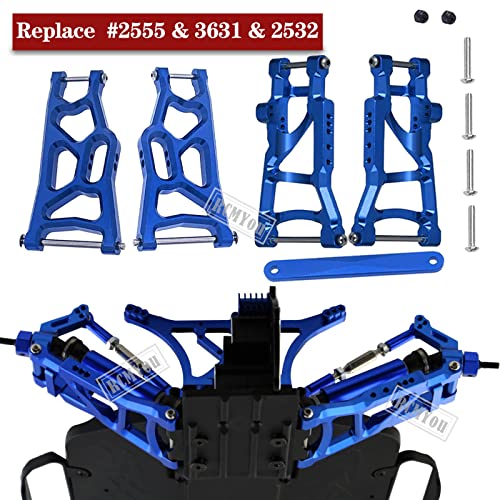 Upgrades Part for 1/10 Slash 2WD,Alloy Front Rear Suspension Arm,Caster Block,Steering Blocks,Rear Stub Axle Carriers Upgrades Hops Up Set for Slash 2WD,Navy Blue - color: Navy Blue