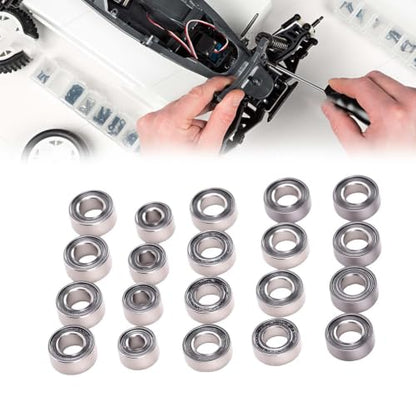 Dpofirs Stainless Steel Upgrade Bearing Kit 20-Piece | 3x6x2mm 3x6x2.5mm 2x5x2.5mm for Axial SCX30 RC Crawler