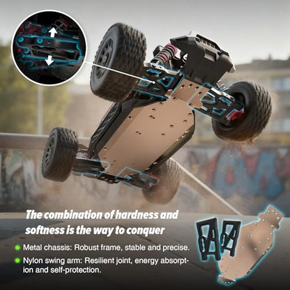 Hosim Brushless RC Buggy for Adults and Kids 60KM/H, 1/14 Electric High Speed All Terrain Remote Control Car, Hobby RC Trucks 4x4 Off Road RC Car, Waterproof RC Vehicle for Snow/Sand/Beach Age 8+