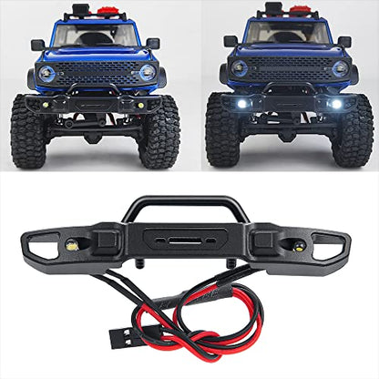 Metal Front & Rear Bumper with Lights, Front | For 1/24 Axial SCX24 AXI00006 Bronco, RC Crawler Car - color: Front