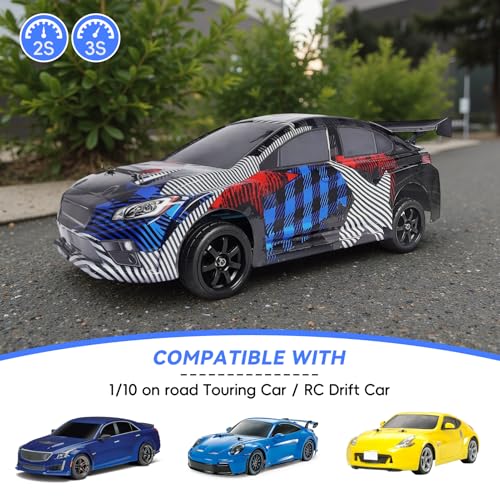 PreGlued 12mm Hex Hubs Wheel Rims&2.56" Rubber Tires for 1/10 On-Road Touring Car Drift for Traxxas 4tec 2.0 3.0 Tamiya TT02 TT01 HPI RS4 HSP Flying Fish Wltoys 144001 Kyosho Fazer (Edition E)