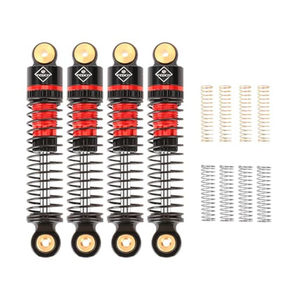 SCX24 Shocks 47MM Oil-Filled Damper For Axial SCX24 Upgrades | Long Travel Threaded Oil Shocks Absorber for 1/24 RC Crawler - color: red