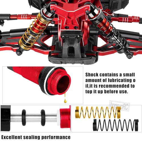 Upgrade Parts for 1/10 Granite/Senton 3S BLX Mega 550,Shocks&Gearbox&Arms&Caster Blocks hubs&25T Servo Saver&Steering Bellcranks&CVD&Support&Transmission&Center Driveshafts&Links,Red - color: Red(for 1/10 arrma)