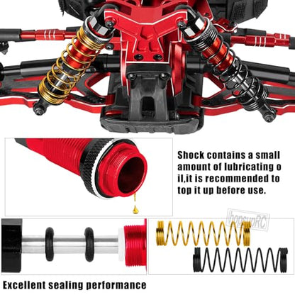 Upgrade Parts for 1/10 Granite/Senton 3S BLX Mega 550,Shocks&Gearbox&Arms&Caster Blocks hubs&25T Servo Saver&Steering Bellcranks&CVD&Support&Transmission&Center Driveshafts&Links,Red - color: Red(for 1/10 arrma)
