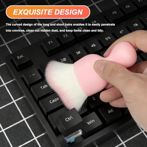 Car Interior Detailing Brush, Soft Bristle Car Interior Cleaning Tool, Auto Air Conditioning Outlet Cleaning Brush, Dusting Brush for Panel Air Vent Dashboard Leather (Pink) - color: Pink