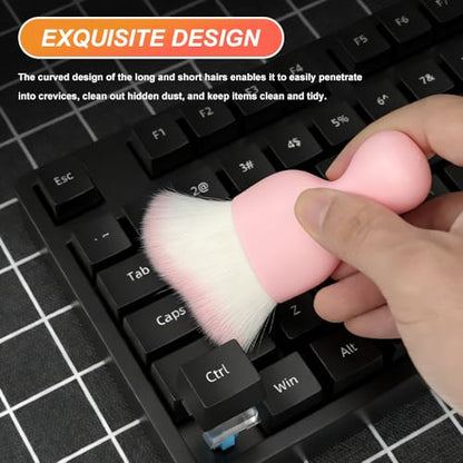 Car Interior Detailing Brush, Soft Bristle Car Interior Cleaning Tool, Auto Air Conditioning Outlet Cleaning Brush, Dusting Brush for Panel Air Vent Dashboard Leather (Pink with Cap) - color: Pink With Cap