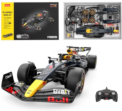 RASTAR Build Your Own RC Car RedBull F1 Kit with Remote, Motor & DIY Decals | Officially Licensed, Ideal Gift, 55PCs 1/16 Scale Formula 1 Model Car Building Kit for Play & Display, 92600