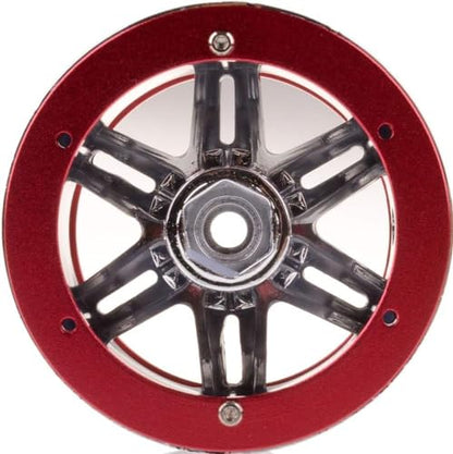 4PCS Plastic Plating 2.2 Inch Beadlock Wheel Rim Wheel Parts for 1/10 RC Rock Crawler Car Truck for Axial TRX4 Wraith SCX10 CC01 D90 90046 TF2(Red) - color: Red