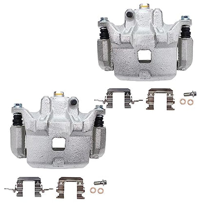 Detroit Axle - Front Steering Knuckles & Wheel Hub Bearings + Brake | Calipers w/Bracket Replacement for 2002-2006 Nissan Altima 3.5L - size: 4BU48743/Kit