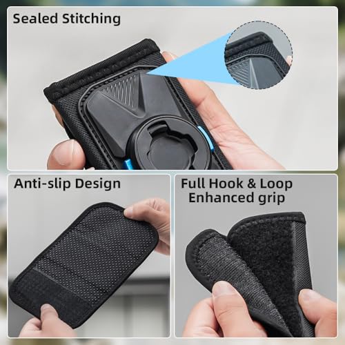 Backpack Mount Bag Shoulder Strap Clip Holder Attachment Compatible with iPhone 17/16/15 Pro Max/15/14/13/12, Samsung and More Phones (Black-01)