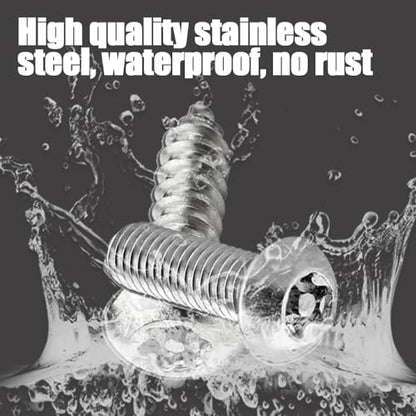 Anti-Theft License Plate Screws Kit | 1/4" M6, Tamper Resistant, Stainless Steel Bolts, Rustproof Fasteners, Front & Rear License Plate Frames, Insert Fasteners - color: Sliver