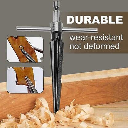 Tapered Hand Reamer Set, 3-13mm & 5-16mm 6 Flute Chamfer Reaming Tool | Bridge Pin Hole Reamers, 1/8''-1/2'' & 1/2''-5/8'', Luthier Guitar & Woodworking Tool