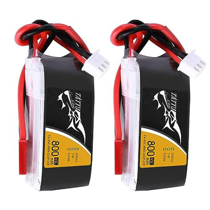 TATTU 800mAh 7.4V 45C 2S1P LiPo Battery Pack with JST-SYP Plug(2 Pcs) - size: 2 Pcs