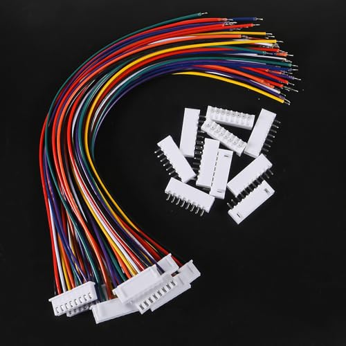 10Pairs JST Connector Kit, XH 2.54mm 8 Pin Header Male and Female Connectors Plug Adapter with Flat Wire Cable 200mm 26AWG Compatible with JST XH (8P) - color: 8P