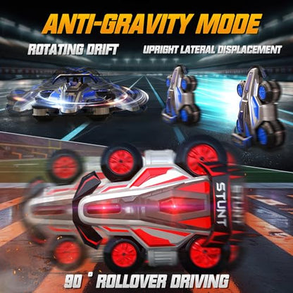 4WD 360° RC Stunt Car with Lights Music, Toys Gift for 6-12 Kids | 4WD 360° Rotating RC Stunt Car with Upright Walking, Lights & Music, Multi-Terrain Use, Ideal Gift for 6-12 Year Old Kids - color: Blue