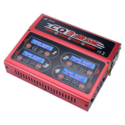 100Wx4/10Ax4 RC LiPo Charger Discharger 4CH Intelligent LiPo Balance Charger for LiPo LiIon LiHV Life NiMH NiCd Pb BatteriesRC CHARGER (CQ3)