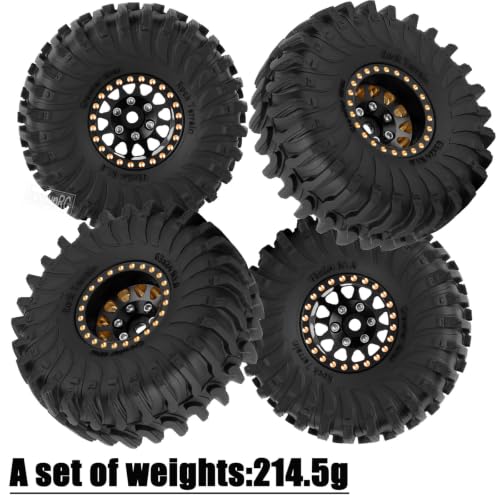 RC Full Brass 1.0 RC Wheel RC Tires for 1/18 1/24 Trx4m Axia l SCX24 RC Crawler,1.0" Beadlock RC Truck Tires and Wheel Highway Tires Wheel Rim,4PCS Style B - style: Style B