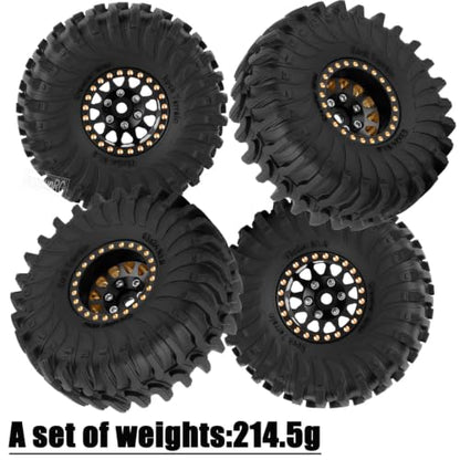 RC Full Brass 1.0 RC Wheel RC Tires for 1/18 1/24 Trx4m Axia l SCX24 RC Crawler,1.0" Beadlock RC Truck Tires and Wheel Highway Tires Wheel Rim,4PCS Style B - style: Style B