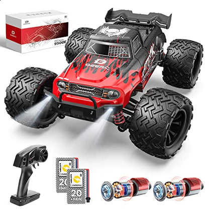 DEERC 9500E 1:16 Scale All Terrain RC Car, 4x4 High Speed 40 KPH RC Truck | 2.4Ghz Remote Control Truck with 2 Batteries, Off-Road Monster Truck for Adults Kids