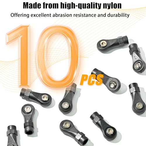 10PCS M4 Nylon Tie Rod End Ball Joint Linkage Ball Head Holder LH/RH Thread Set Compatible with Axial SCX10 Traxxas TRX-4 HSP D90 90046 90047 1/10 RC Truck Buggy Crawler Accessories (L25mm) - style: C
