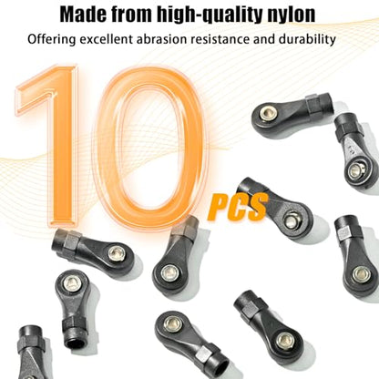 10PCS M4 Nylon Tie Rod End Ball Joint Linkage Ball Head Holder LH/RH Thread Set Compatible with Axial SCX10 Traxxas TRX-4 HSP D90 90046 90047 1/10 RC Truck Buggy Crawler Accessories (L25mm) - style: C