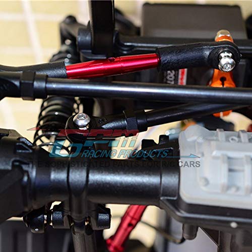 GPM 6Pc Set Upgrades Aluminum Servo Horn with Steering Link for 1/10 TRX4 Defender Trail Crawler (82056-4) RC Cars (Orange)