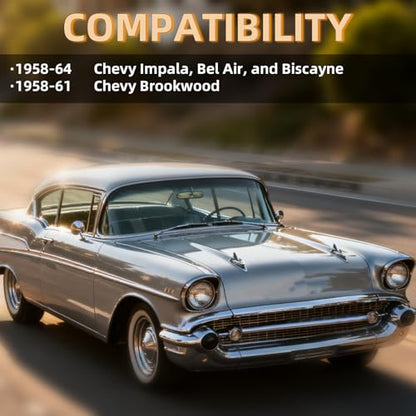 XKV Front Upper & Lower Suspension Control Arms | Compatible with 1958-1964 Chevy Impala Bel Air Biscayne,1958-1961 Chevy Brookwood,2-4" Lift Kit Adjustable,With Ball Joint - size: 58-64 Chevy Impala Bel Air Biscayne